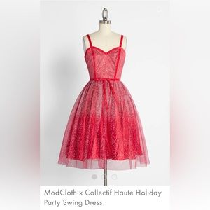 ModCloth x Collectif Haute Holiday Party Swing Dress